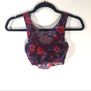 PINK Victoria's Secret Floral Lace Bra - Red and Purple